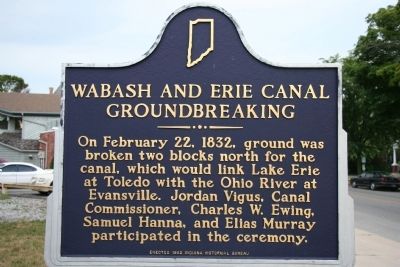 Wabash and Erie Canal Groundbreaking Marker image. Click for full size.
