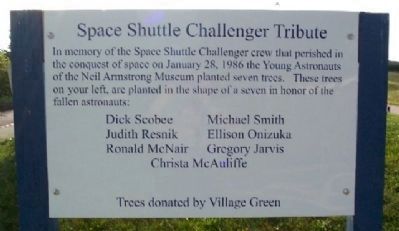 Nearby Space Shuttle Challenger Tribute image. Click for full size.