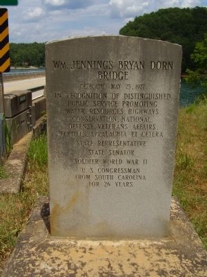 Wm. Jennings Bryan Dorn Bridge Marker. Click for full size. Wm. Jennings Bryan Dorn Bridge Marker image. Click for full size.