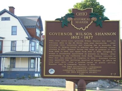 Governor Wilson Shannon Marker image. Click for full size.