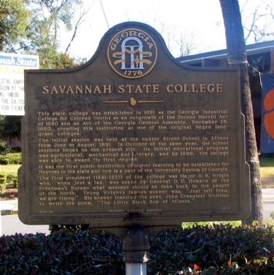 Savannah State College Marker image. Click for full size.