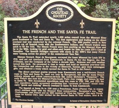The French and the Santa Fe Trail Marker. Click for full size. The French and the Santa Fe Trail Marker image. Click for full size.