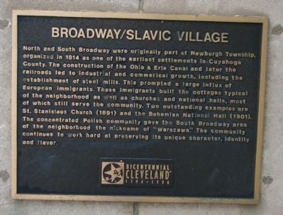 Broadway / Slavic Village Marker image. Click for full size.