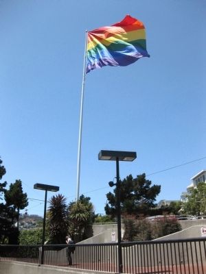 The Rainbow Flag - as seen from Harvey Milk Plaza image. Click for full size.