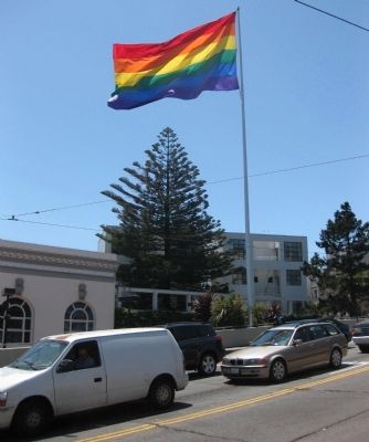 The Rainbow Flag - as seen from across Market Street. Click for full size. The Rainbow Flag - as seen from across Market Street image. Click for full size.