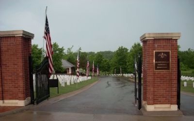 Western entrance to the Fayette National Cemetery. Click for full size. Western entrance to the Fayette National Cemetery image. Click for full size.
