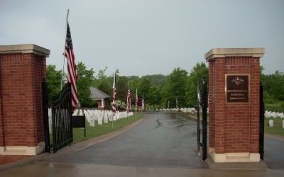 Western Entance to Fayetteville National Cemetery. Click for full size. Western Entance to Fayetteville National Cemetery image. Click for full size.