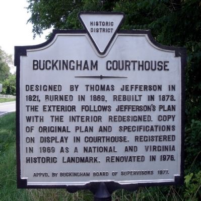Buckingham Courthouse Marker. Click for full size. Buckingham Courthouse Marker image. Click for full size.