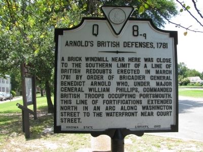 Arnold's British Defenses, 1781 Marker image. Click for full size.