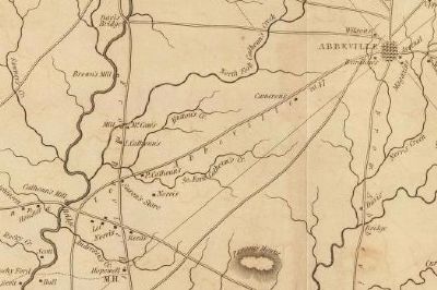 Detail of Mills Atlas of Abbeville District -<br>Showing Location of Calhoun's Mill image. Click for full size.