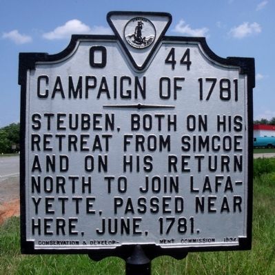 Campaign of 1781 Marker. Click for full size. Campaign of 1781 Marker image. Click for full size.