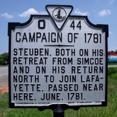 Campaign of 1781 Marker image. Click for full size.