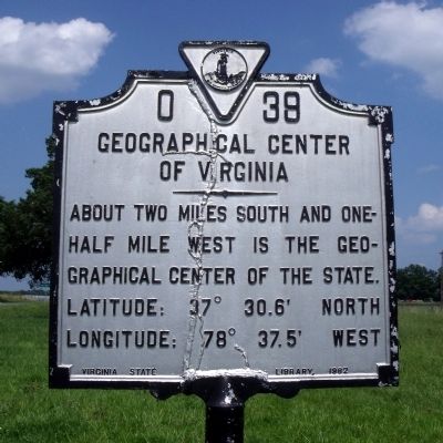 Geographical Center of Virginia Marker image. Click for full size.