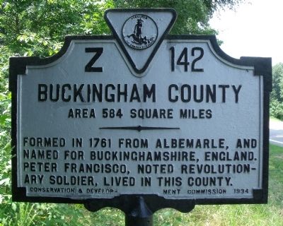 Buckingham County Marker image. Click for full size.