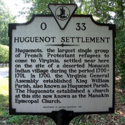 Huguenot Settlement Marker. Click for full size. Huguenot Settlement Marker image. Click for full size.
