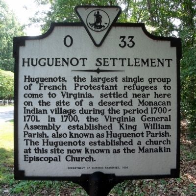 Huguenot Settlement Marker image. Click for full size.