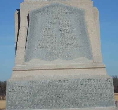 Baxter Springs Civil War Memorial Marker. Click for full size. Baxter Springs Civil War Memorial Marker image. Click for full size.