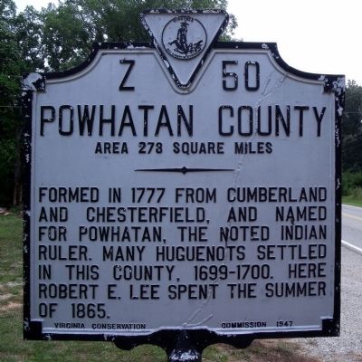 Powhatan County Marker image. Click for full size.