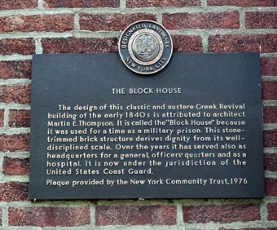The Block House (Governors Island) Marker image. Click for full size.