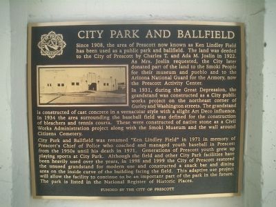 City Park and Ballfield Marker image. Click for full size.
