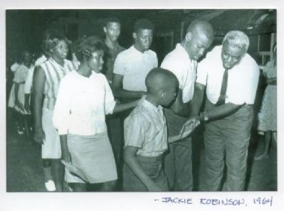 Baseball's Jackie Robinson visits St. Augustine to encourage the demonstrators image. Click for full size.