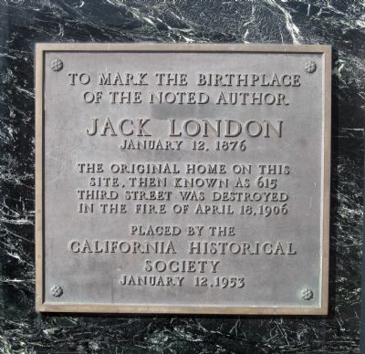 Jack London Marker image. Click for full size.