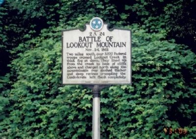 Battle of Lookout Mountain Marker. Click for full size. Battle of Lookout Mountain Marker image. Click for full size.