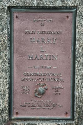 First Lieutenant Harry L. Martin Marker image. Click for full size.