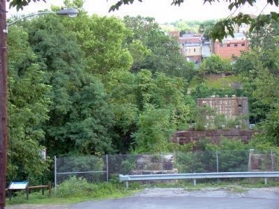 Marker and Suspension Bridge Piers. Click for full size. Marker and Suspension Bridge Piers image. Click for full size.