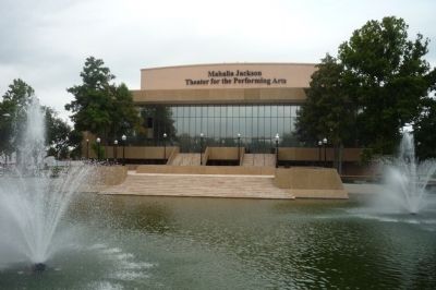 The Aqueduct Fountain and the Mahalia Jackson Center for the Performing Arts. Click for full size. The Aqueduct Fountain and the Mahalia Jackson Center for the Performing Arts image. Click for full size.