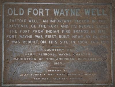 Old Fort Wayne Well Marker image. Click for full size.