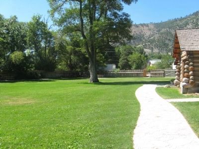 Exterior of Mormon Station Stockade. Click for full size. Exterior of Mormon Station Stockade image. Click for full size.
