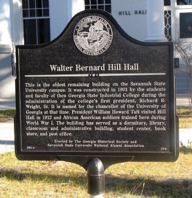 Walter Bernard Hill Hall Marker. Click for full size. Walter Bernard Hill Hall Marker image. Click for full size.
