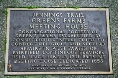 Greens Farms Meeting House Marker image. Click for full size.