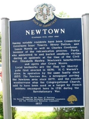 Newtown Marker (back) image. Click for full size.