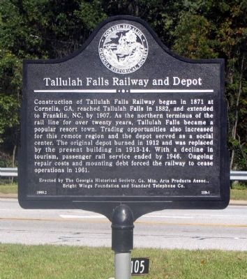 Tallulah Falls Railway and Depot Marker image. Click for full size.