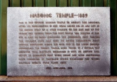 Masonic Temple -- 1889 Marker image. Click for full size.