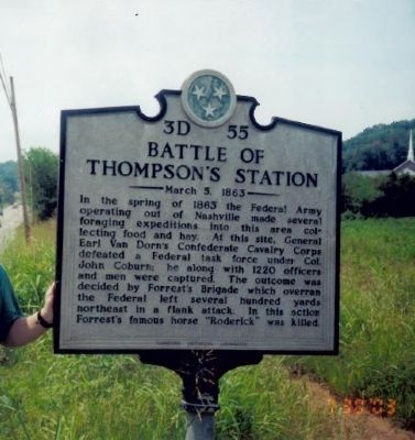 Battle of Thompsons Station Marker image. Click for full size.