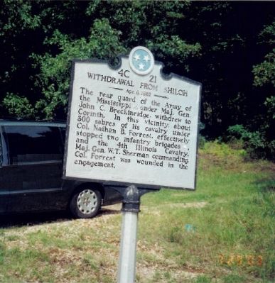 Withdrawal from Shiloh Marker image. Click for full size.