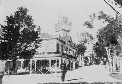 Adolph Sutro, with his Sutro Heights Residence in Background image. Click for full size.