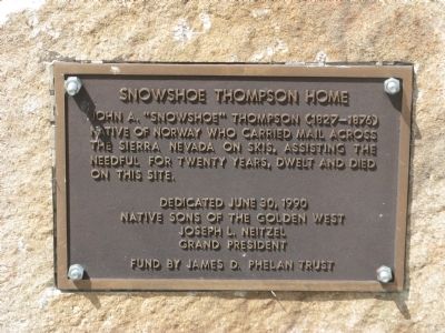 Snowshoe Thompson Home Marker image. Click for full size.