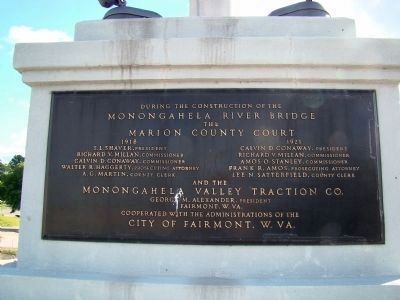 Interurban Company Plaque on Base of Flagpole image. Click for full size.