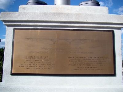Bridge Builder's Plaque at Base of Flagpole image. Click for full size.
