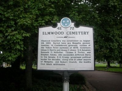 Elmwood Cemetery Marker. Click for full size. Elmwood Cemetery Marker image. Click for full size.