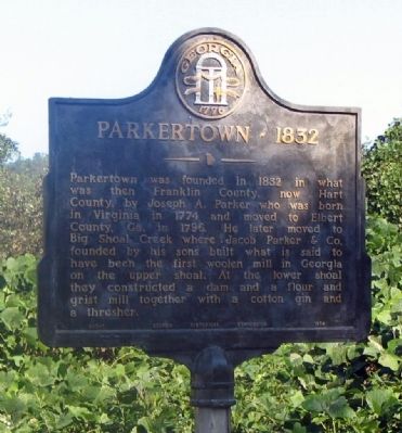 Parkertown - 1832 Marker. Click for full size. Parkertown - 1832 Marker image. Click for full size.