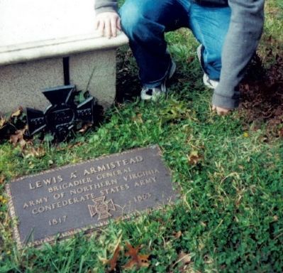Closeup of Gen. Lewis Armistead Grave Marker. Click for full size. Closeup of Gen. Lewis Armistead Grave Marker image. Click for full size.