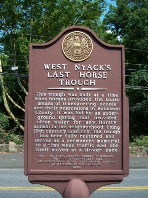 West Nyack's Last Horse Trough Marker image. Click for full size.