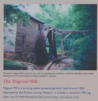The Pickens County Museum Marker -<br>The Hagood Mill image. Click for full size.
