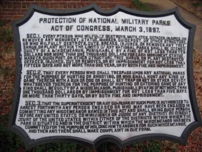Protection of the National Military Parks image. Click for full size.