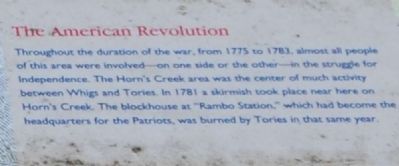 Horn's Creek Church Marker - The American Revolution image. Click for full size.